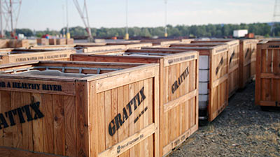 Grattix boxes at Port of Vancouver