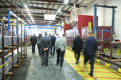 Business professionals on a tour of Sapa’s Port of Vancouver facility during today’s open house event. Business professionals on a tour of Sapa’s Port of Vancouver facility