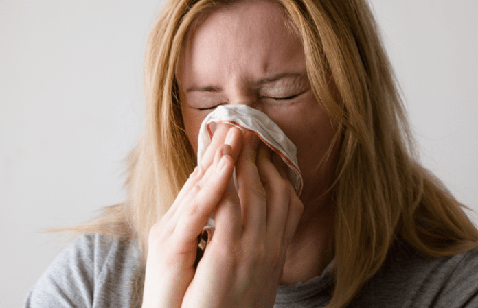woman-sneezing-sick483 Woman sneezing