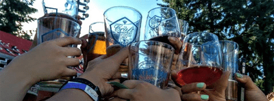 Raising glasses