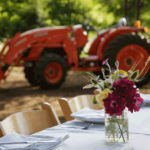 table rose and tractor