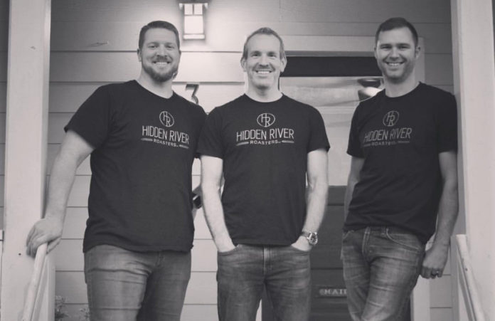 Hidden-River-Roasters Hidden River Roasters owners Brandon Pasa, David Metzner and Aaron Baldwin