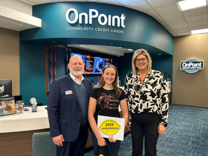 LemonadeDay John McDonagh, President GVC, Brielle Stewart, and OnPoint Salmon Creek Branch Manager JaNae Ogden