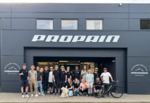 Propain Bicycles Opens North American Headquarters in Vancouver Propain Bicycles store front with staff