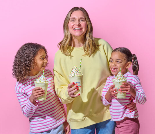 Burgerville Celebrates 65 Years of Business Woman, two girls, and a lime frosty shake